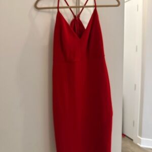 bebe Striking Red Backless Dress